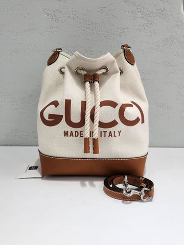 GUCCI Wendbare kleine Bucket Schultertasche mit Logo-Print 772856 159250208 [P]