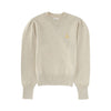 ISABEL MARANT Pullover mit Logo-Stickerei in hellgrau und hellgelb 153854291 [P]