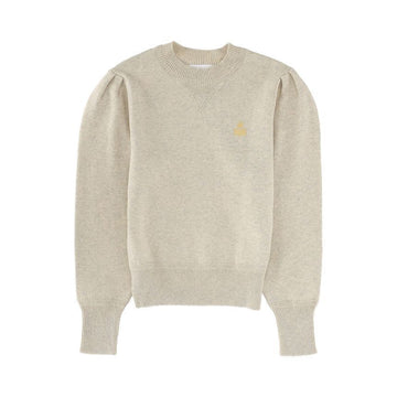 Isabel Marant Embroidered Logo Pullover Knit Light Gray Light Yellow PU0039FA A3L75E LGLY 153854291 [P]