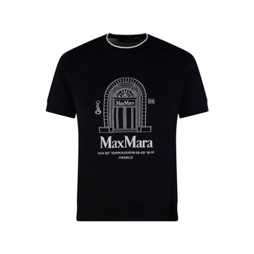 MaxMara Embroidered Wool Short Sleeve Knit Black 2619361191 021 153855872 [P]