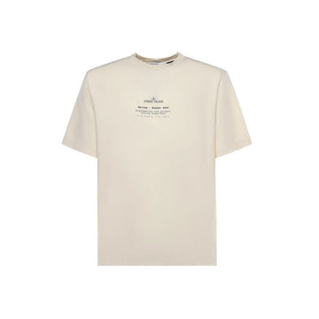 Stone Island Text Logo T-Shirt Cream White 26SS 153589036 [P]