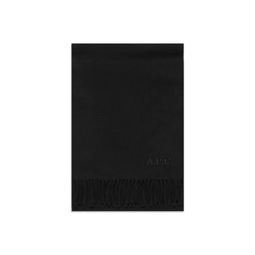 APC Signature Logo Embroidered Wool Scarf Black Muffle 153855473 [P]
