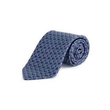 Salvatore Ferragamo Wave Print Silk Tie Navy 35-0937 0768208 153588544 [P]