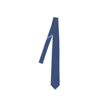 Salvatore Ferragamo Silk Tie with Alphabet Logo Pattern Navy 153588535 [P]