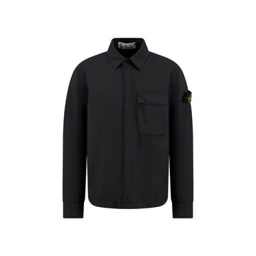 Stone Island Woven Patch Overshirt Jacket Black L1S15 1200032 S0003 V0029 153855793 [P]