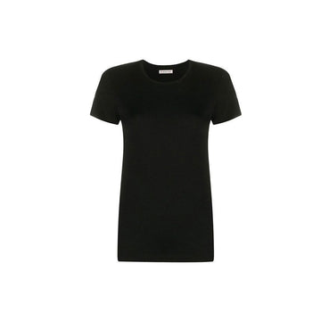 MONCLER Damen Rundhals-T-Shirt mit Logo-Patch Schwarz 153589293 [P]