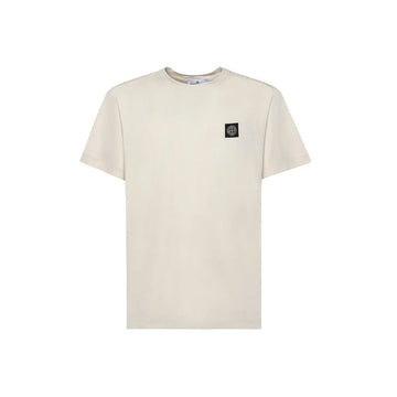 Stone Island Logo Patch T-Shirt Cream White 153589017 [P]