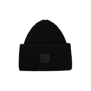 ACNE STUDIOS Großer Gesichts-Patch-Wollmütze Schwarz 153589077 [P]