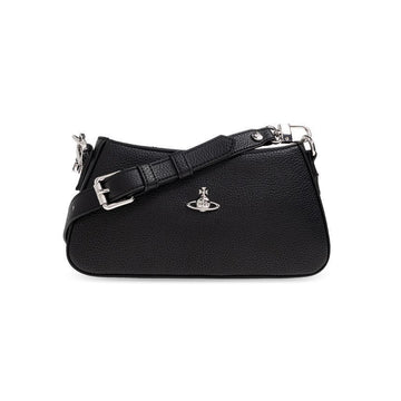 Vivienne Westwood ORB Logo Tasha Shoulder Bag Black 153589111 [P]