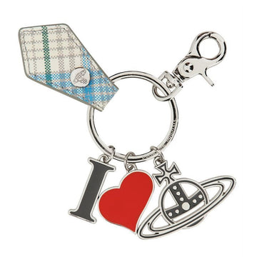 Vivienne Westwood I Love ORB Logo Saffiano Keyring Madras Check 82030082U L0057 O101 153209288 [P]