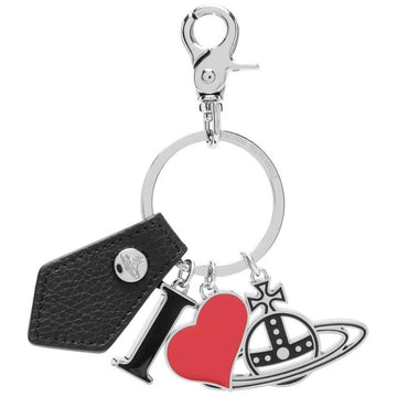 VIVIENNE WESTWOOD 23FW アイラブ ORB ロゴ グレイン キーリング ブラック 82030082U L001J N401 153209287 [P]