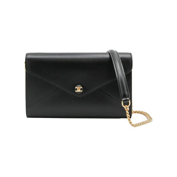 CELINE Triofa Envelope Chain Wallet Crossbody Schwarz 10P663 DPV 38NO 153589146 [P]