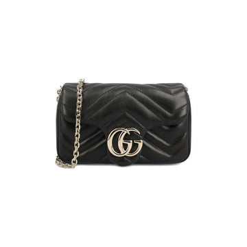 GUCCI Mini-Shoulder Bag mit Kette GG Marmont Schwarz 841290 AAFAX 1000 153589348 [P]