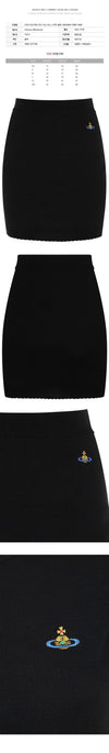 Vivienne Westwood Mini Skirt with Embroidered Logo Black 153209255 [P]