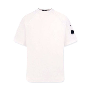 CP COMPANY Retro-Linse Patch Struktur-Fleece T-Shirt Weiß 20CMSS034A 002246G 103 153589432 [P]