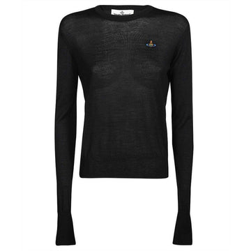 VIVIENNE WESTWOOD 23SS ORB Logo Stickerei Pullover Schwarz 1803001Y Y000Q N401 153209246 [P]