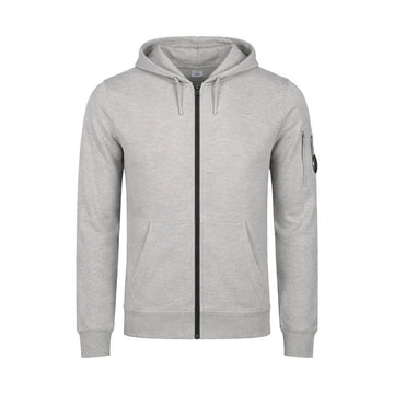 CP COMPANY Bieten Sie eine enganliegende Kapuzenjacke aus leichtem Fleece in grauer Farbe an 153589425 [P]