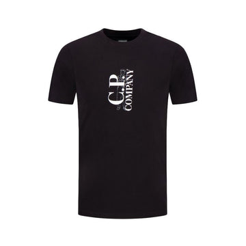 CP Company Vertical Logo Print Short Sleeve T-Shirt Black 153589457 [P]