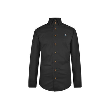 Vivienne Westwood Fall/Winter 2023 ORB Logo Embroidered Three-Button Shirt Black 35010019 W00F9 N401 153209269 [P]