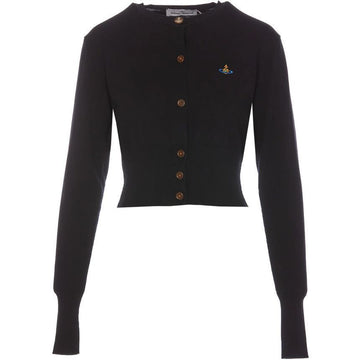VIVIENNE WESTWOOD Kardigan mit gesticktem ORB-Logo in Schwarz 153209195 [P]