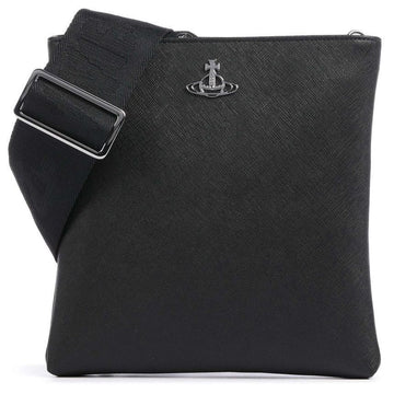 Vivienne Westwood ORB Logo Square Saffiano Crossbody Bag Black 4803000AU S000B N401 153209134 [P]