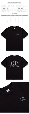 CP COMPANY Basic Logo Druck Kurzarm T-Shirt Schwarz 153210670 [P]