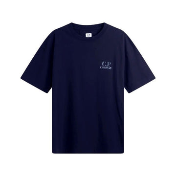 CP COMPANY Segel-T-Shirt mit Logo-Print in Navy 20CMTS143A 110579W 888 153210666 [P]