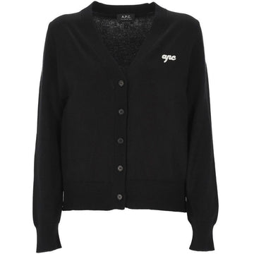 APC 25FW Strickcardigan mit gesticktem Logo Schwarz COGDK F22318 LZZ 152303261 [P]