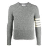 Thom Browne Diagonal Band Crewneck Pullover Wool Knit Gray MKA317A 01085 055 151784302 [P]
