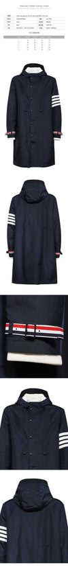 THOM BROWNE Leicht asymmetrisches Hoodie-Langjacke Navy 151784300 [P]