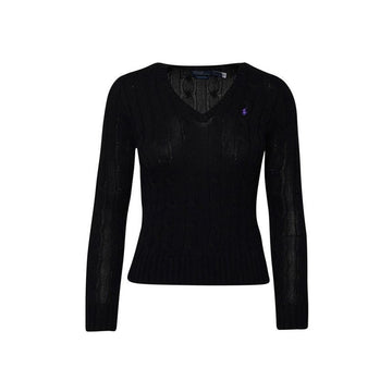 POLO RALPH LAUREN Pferd Stickerei Kabelstrick Schwarz 211891641 010 151499984 [P]