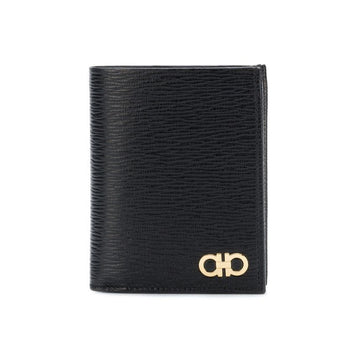 SALVATORE FERRAGAMO 26SS Goldene Double Gancini Geldbörse Schwarz 66-A067 0685996 151630893 [P]