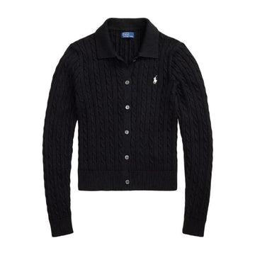 Polo Ralph Lauren Cable Knit Classic Polo Cardigan Black 211971881 003 151198476 [P]