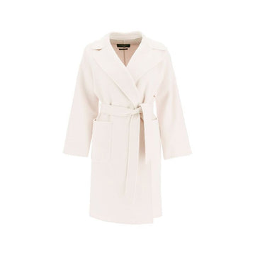 MaxMara Belted Wool Coat Pink Ivory 50160329 064 151008596 [P]