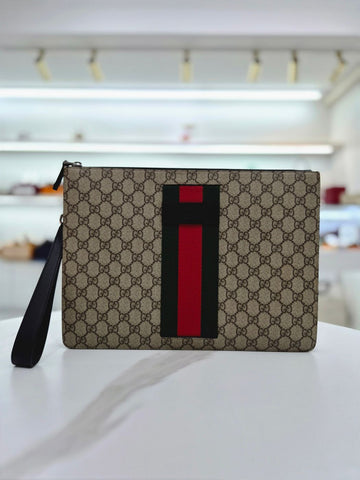 GUCCI Canvas-Web-Strap Clutch Bag 433665 159253862 [P]