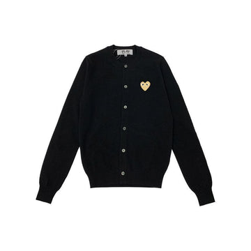 Comme Des Garcons Gold Heart Wappen Patch Cardigan Black 26SS AX-N049-051-1 151009403 [P]