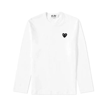 Comme Des Garcons 26SS Black Heart Patch Long Sleeve T-Shirt White AX-T120-051-2 151009463 [P]