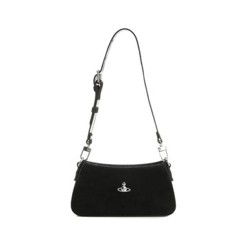 VIVIENNE WESTWOOD 26SS ORBロゴタシャスエードショルダーバッグ ブラック 5801000J WL007E N401 150834940 [P]
