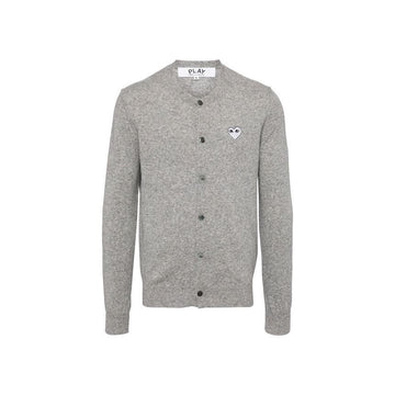 COMME DES GARCONS 26SS Weiße Herz Wappen Patch Cardigan Grau AX-N065-051-1 151009531 [P]