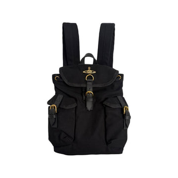 Vivienne Westwood 26SS ORB Gold Logo Highland Small Backpack Black 4A03000AU W01CJ N401 150834924 [P]