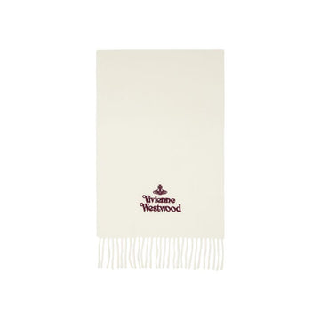 VIVIENNE WESTWOOD 25FW ORB Logo Stickerei Schal Weiß 81030007 W00Q7 A401 150834920 [P]