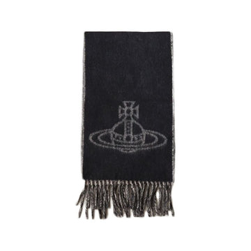 VIVIENNE WESTWOOD 25FW ORBロゴシングルトゥートンマフラー ブラック 81030006 W00ZH N402 150834917 [P]