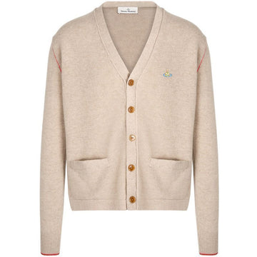 Vivienne Westwood 25FW ALEX Merino Wool V-Neck Cardigan Oatmeal 27010014 Y0018 A410 150834908 [P]