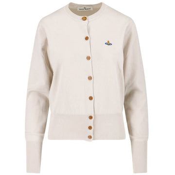 VIVIENNE WESTWOOD 25FW ORB Logo gestickter Bär Cardigan Dusty White 1803002P Y001V A402 150834890 [P]
