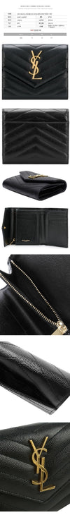 SAINT LAURENT 26SS goldener Monogramm Klappen Münzbörse Schwarz 403943 BOW01 1000 150726860 [P]