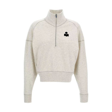 Isabel Marant 26SS ROSS High Neck Half-Zip Sweatshirt Ecru 23EC 150635264 [P]