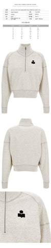 Isabel Marant 26SS ROSS High Neck Half-Zip Sweatshirt Ecru 23EC 150635264 [P]