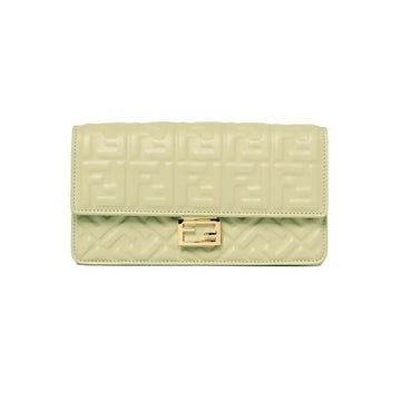 Fendi 26SS FF Logo Baguette Chain Wallet Shoulder Crossbody Bag Green 8M0498 AAJD F1AST 150552707 [P]