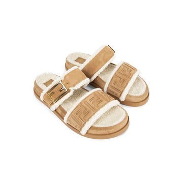 FENDI 26SS FF Embossiertes Logo Sandalen Braun 8X8710 AY9R F1TOO 150552705 [P]