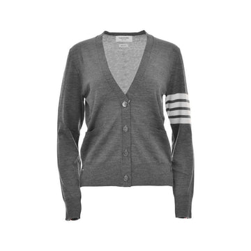 Thom Browne Diagonal V-Neck Wool Cardigan Mad Gray FKC334A Y1014 035 150635534 [P]